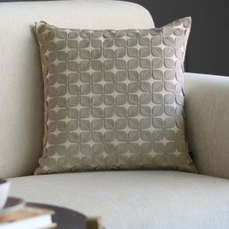 GM Grey Floral Appliqued Textured Velvet Square Cushion Cover-18