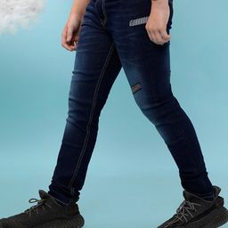 Instafab Boys Smart Slim Fit Mid-Rise Dark Shade Clean Look Cotton Jeans-image-113
