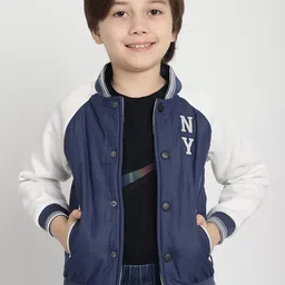 HOUSE OF VEDAS Boys Stand Collar Lightweight Bomber Jacket-image-12