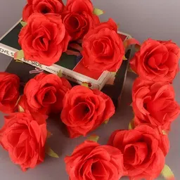 WELL ART GALLERY Red 10 Pieces Rose Artificial Flowers-image-29