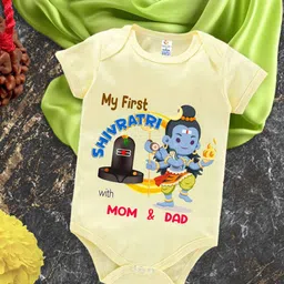 Babywish Infants Printed Cotton Mahashivratri Special Bodysuit-image-37