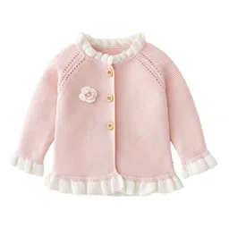StyleCast Infant Girls Pink Ribbed Cotton Cardigan-44