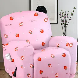 Cortina Conversational Print Stretchable 1 Seater Recliner Sofa Cover With Arms-image-38