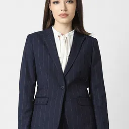 Van Heusen Woman Striped Single-Breasted Slim-Fit Formal Blazers-picture-41