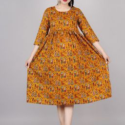 BAESD Maternity Ethnic Motifs Printed Fit & Flare Ethnic Dress-picture-29