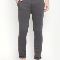 Basics Men Charcoal Tapered Fit Trousers-image-15