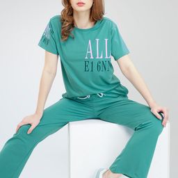 Zeyo Typography Printed T-Shirt With Jogger-image-21