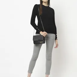 Crimsoune Club Women Solid Black Pullover-picture-40