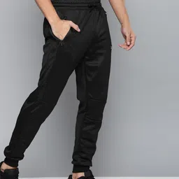 HRX by Hrithik Roshan Men Jet Black Solid Slim Fit Training Track Pants-picture-8