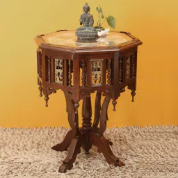 mudramark from pepperfry Nube Teak Wood End Table in Walnut Finish-picture-18