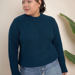 CURVY STREET Plus Size Cable Knit Self Design Acrylic Pullover-image-39