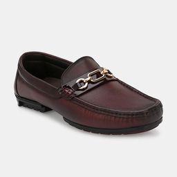 Lafattio Men Textured Leather Buckled Loafer-image-55