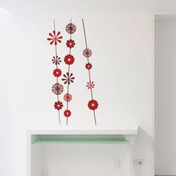 rawpockets Red & Brown Decorative Flower Wall Sticker-image-85