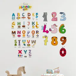 rawpockets Multicoloured Alphabets and Numbers Combo Decor Wall Stickers-image-79