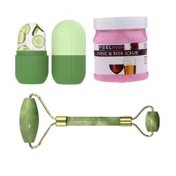 FEELHIGH Wine & Beer Scrub with Facial Ice Roller & Facial Massager-63
