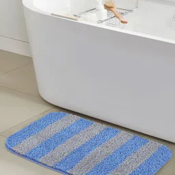 OBSESSIONS Blue Striped 1400 GSM Bath Rug-13