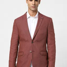Van Heusen Self Design Slim Fit Single Breasted Formal Blazer-picture-37