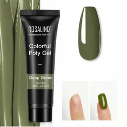 ROSALIND UV & LED Soak-Off Colorful Poly Nail Extension Gel 15 ml - Deep Green-image-46