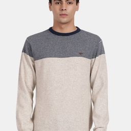t-base Colourblocked Round Neck Long Sleeves Woolen Pullover Sweater-image-24