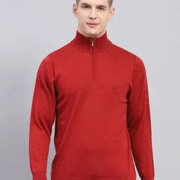Monte Carlo Men Mock Neck Woollen Pullover-image-41