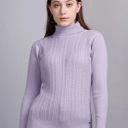 GODFREY Cable Knit Self Design Turtle Neck Ribbed Woollen Pullover-picture-20
