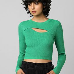 ONLY Women Green Round Neck Pullover-picture-35