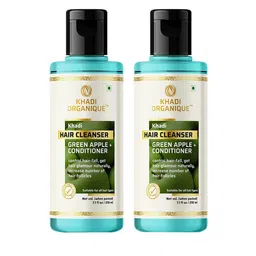 Khadi Organique Set Of 2 Green Apple Hair Shampoo & Conditioner 420ml-12