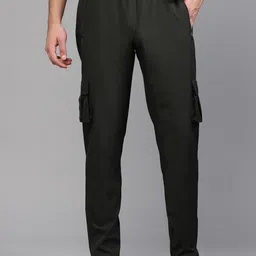 UZARUS Men Mid-Rise Cargo Track Pants-image-17