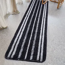 Saral Home Black & White Striped Anti-Skid Floor Runner-picture-37