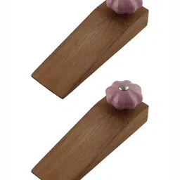Indianshelf Brown 2 Pieces Crackle Melon Outdoor Door Stopper-9