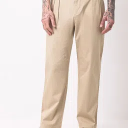 British Club Men Classic Straight Fit Mid-Rise Pleated Cotton Chinos Trouser-image-30