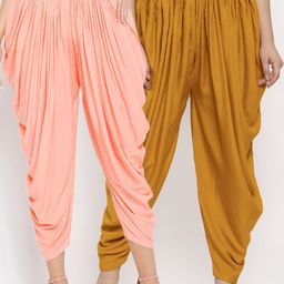 Clora Creation Women Pack of 2 Solid Dhoti Salwar-31