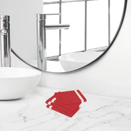 Himeya Red 4-Pieces Self-Designed 350 GSM Pure Cotton Face Towels-18