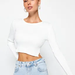 Trendyol Ribbed Crop Pullover-image-79