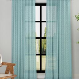 Fabindia Magnolia Blue Printed Room Darkening Cotton Long Door Curtain-image-34