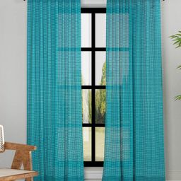 Fabindia Blue Striped Room Darkening Cotton Long Door Curtain-picture-11