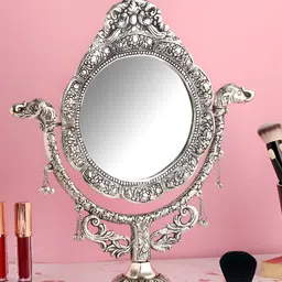 NM Grey Patterned Circular Shaped Tabletop Mirror-image-23