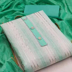 MANVAA Ethnic Motifs Embellished Pure Cotton Unstitched Dress Material-image-51