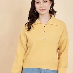BROOWL Shirt Collar Woollen Pullover Sweater-image-75