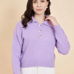 BROOWL Shirt Collar Woollen Pullover Sweater-image-71