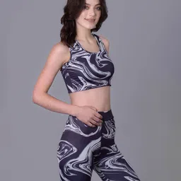 Keepfit Abstract Printed Round Neck Swim Set-18