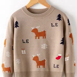 StyleCast Brown Boys Graphic Printed Ribbed Pullover-image-29