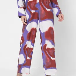 Vero Moda Women Abstract Printed Straight Fit High-Rise Trousers-image-77