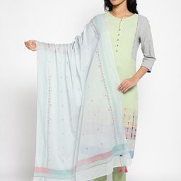 W Blue & Gold-Toned Pure Cotton Dupatta-picture-10