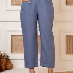 Eco Clothing Women Relaxed Straight Leg Straight Fit Easy Wash Trousers-image-64