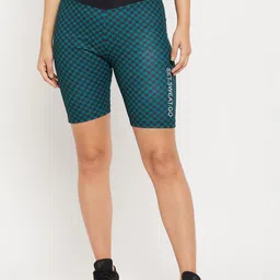 PERFKT-U Women Checked Slim Fit Mid-Rise Rapid-Dry Cycling Sports Shorts-4