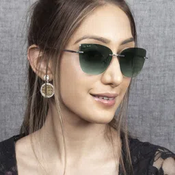 Ted Smith Women Green Lens & Gunmetal-Toned Cateye Sunglasses with UV Protected Lens-21