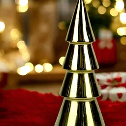 Hind Decor Yellow Christmas Cone Showpiece-image-15