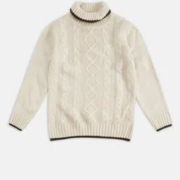 Pantaloons Junior Boys Off White Cable Knit Pullover-picture-36