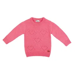 Gini and Jony Girls Quirky Self Design Pullover Cotton Sweater-image-1